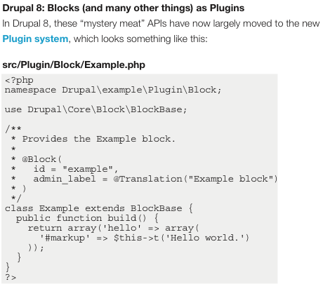Drupal 8: Blocks plugin